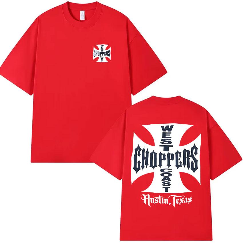 

West Coast Choppers Поп-графика Футболка Летняя Высококачественная Футболка Мужская Хлопок Повседневная С коротким рукавом Круглый вырез Y2K Футболка Уличная одежда S