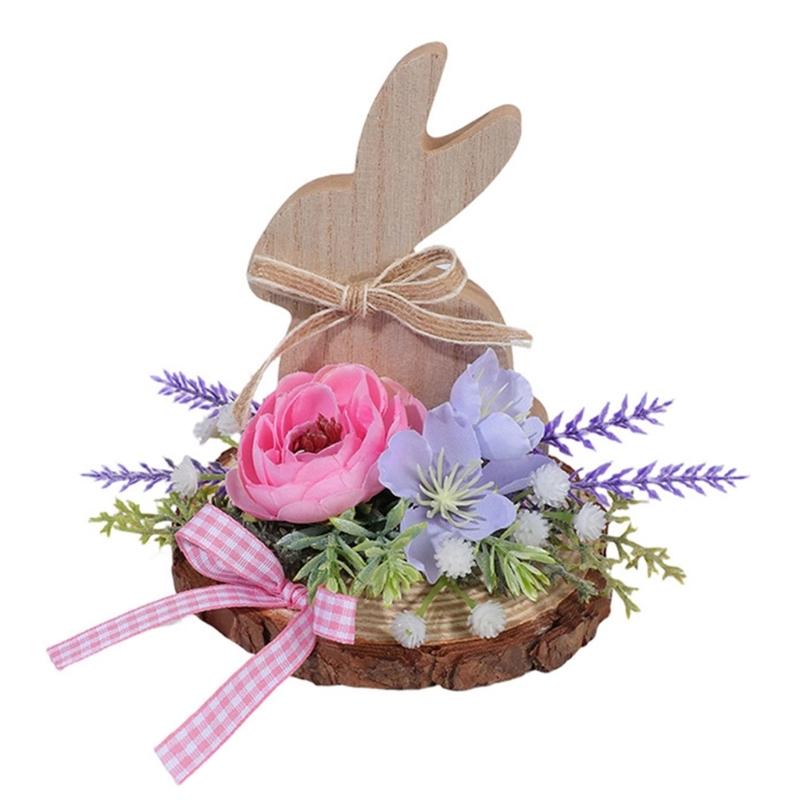 Holz Osterhase Skulptur Tierfigur Ornament Frühling Heimdekoration Für Kaminsims Bücherregal Tischplatte Display