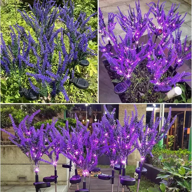 1pc Lavender LED Light Outdoor Lawn Garden Light Solar Powered Waterproof for Halloween Christmas Festive Lawn Landscape Decor