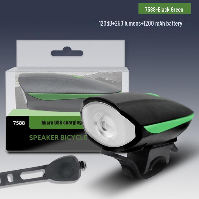 Rechargeable High-Brightness Bicycle Horn and Headlight for Night Riding, Road, and Mountain Bike Cycling