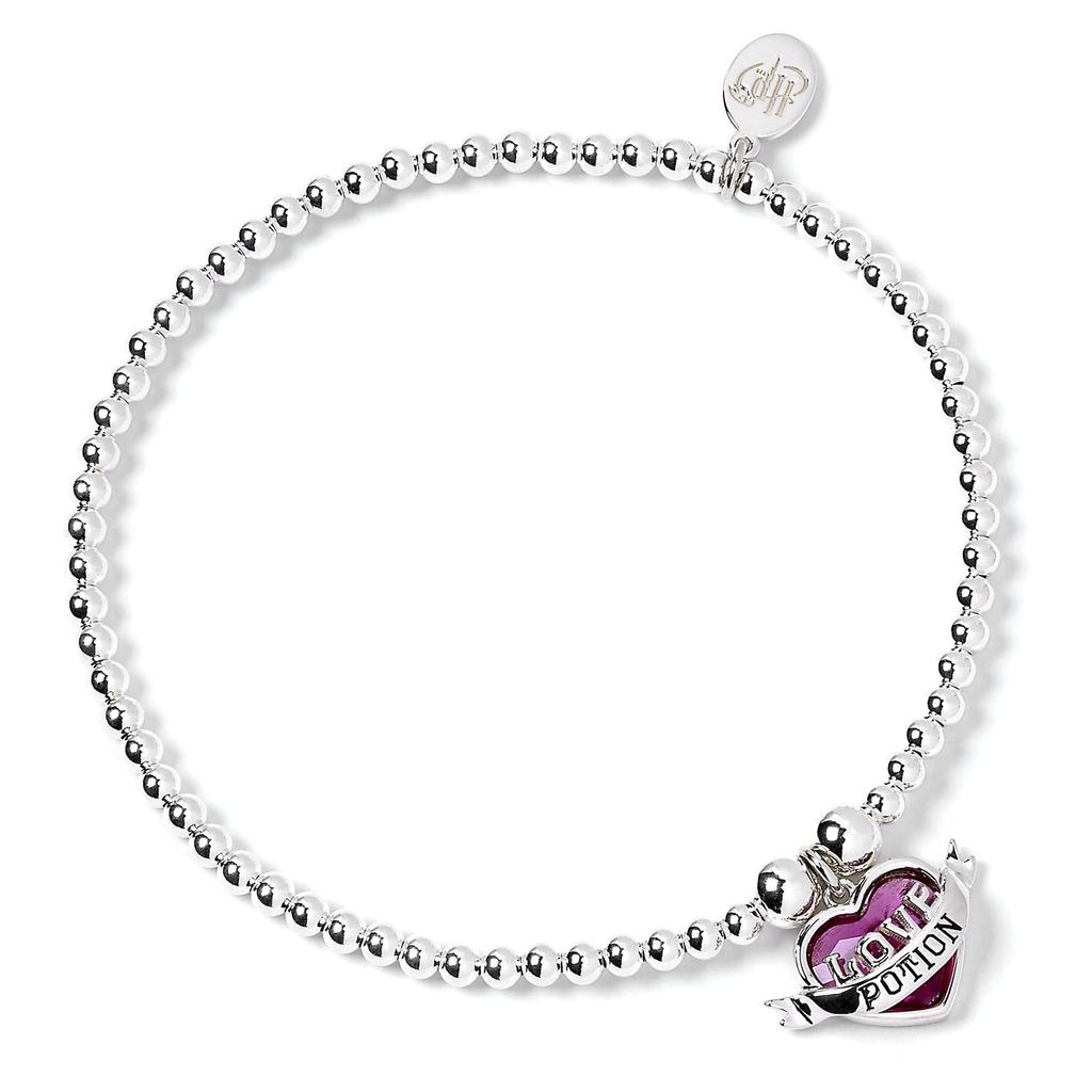 HARRY POTTER Sterling Silver Ball Bead Bracelet with Love Potion Charm Silver