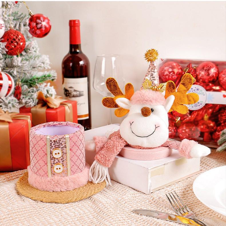 Double-Layer Christmas Candy Jar with Snowman & Reindeer Packaging