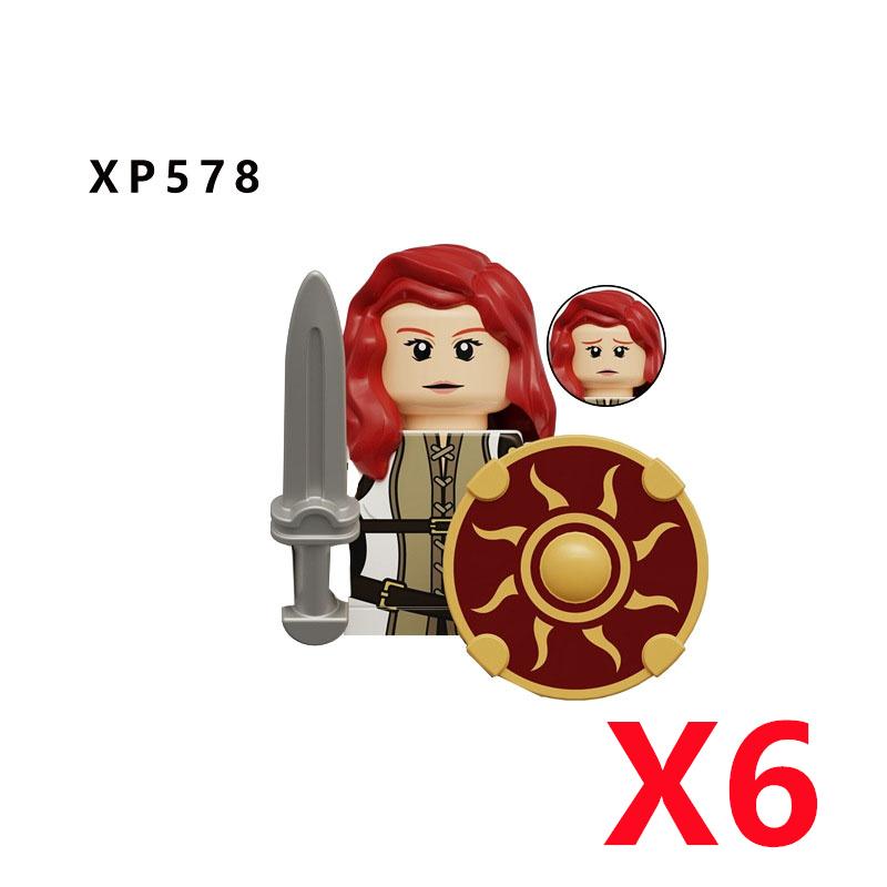 Medieval Soldier Knight Figure MOC Building Block Green Dragon Castle Infantry Orcs Pirate Roman Cavalry Weapons Toys Gifts D122