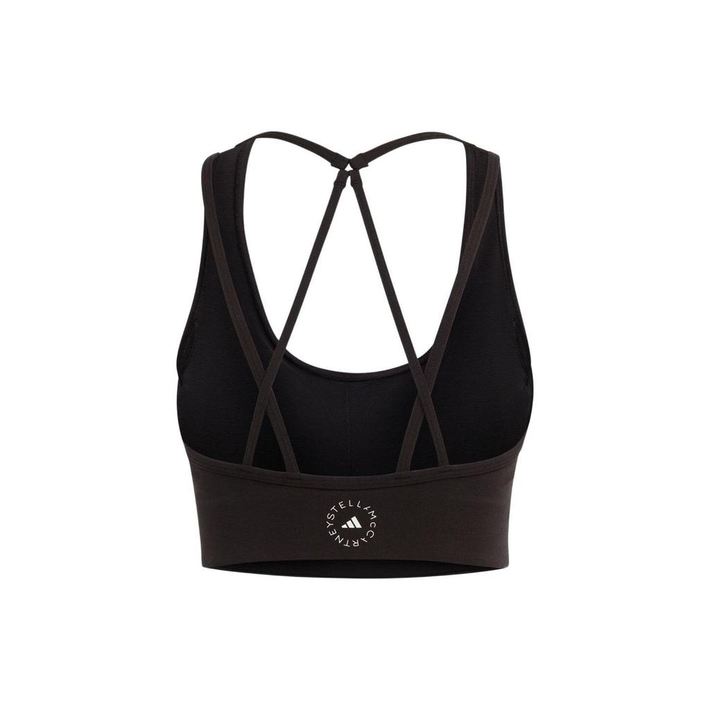 Adidas Alphabet Logo Print Crossback Sports Bra Women Underwear Black HR2192