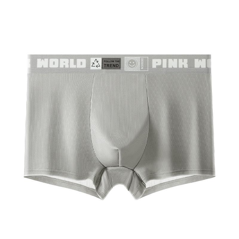 "Men's Summer Ice Silk Cotton Boxer Shorts - Breathable, Trendy, Large Sizes Available"