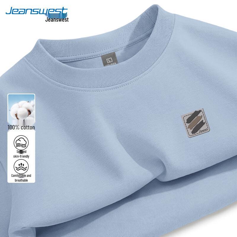 Jeanswest Men s 2026 Summer Trendy Casual Pure Cotton Short Sleeve T-Shirt S