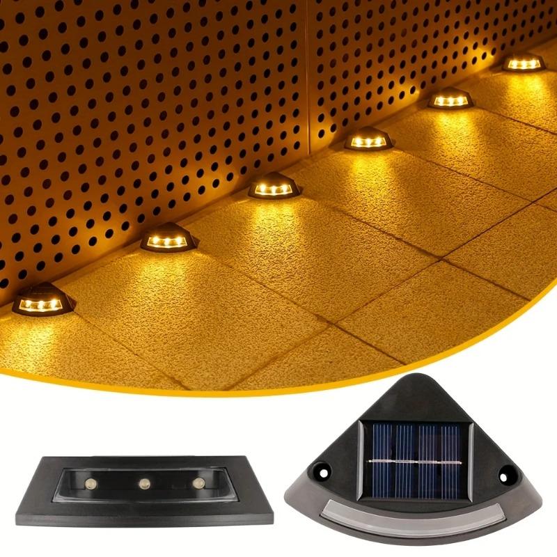 

1/4pcs Solar Step Lights Outdoor Garden Courtyard Decor Warm/ White LED Pathway Lighting Sun Lamp for Walkways Staircases Garden Warm 1pc