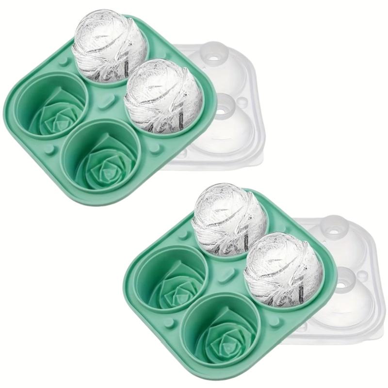 1/2pcs Elegant Rose Shaped Ice Cube Mold Reusable Food Grade Silicone IceTray Ice Ball Mold for Effortless Dessert Summer Drinks
