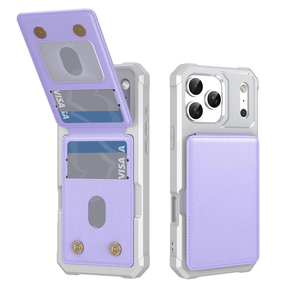 Leather Wallet Card Holder Phone Case for IPhone Air 17 16 15 Plus 16 15 Pro Max with Bracket Phone Holder Stand Hard Cover