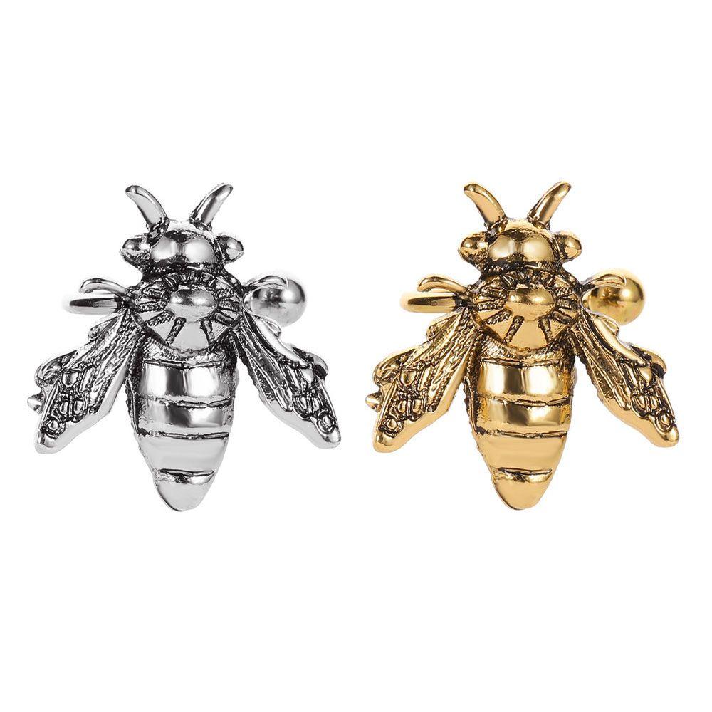 1 PC Metal Bee No Piercing Insect Gifts For Women Clip Earrings Jewelry Ear Cuffs Stud Earrings