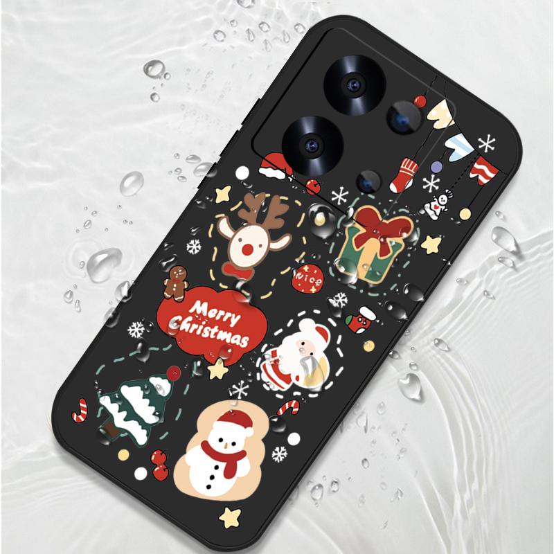Cartoon Christmas Print Case For Xiaomi Redmi Note 14 13 Pro Plus 5G Note 11 12 13 14 Pro 13C 14C 4G Clear Soft TPU Phone Cover