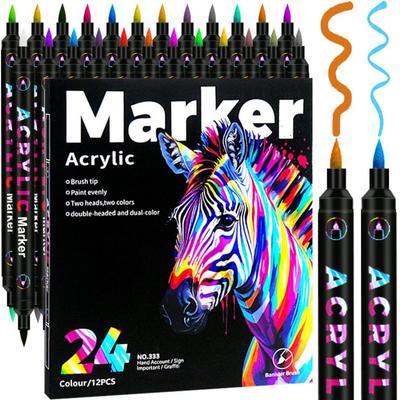 36-Color Dual-Tip Water-Based Markers for DIY and Kindergarten Art.