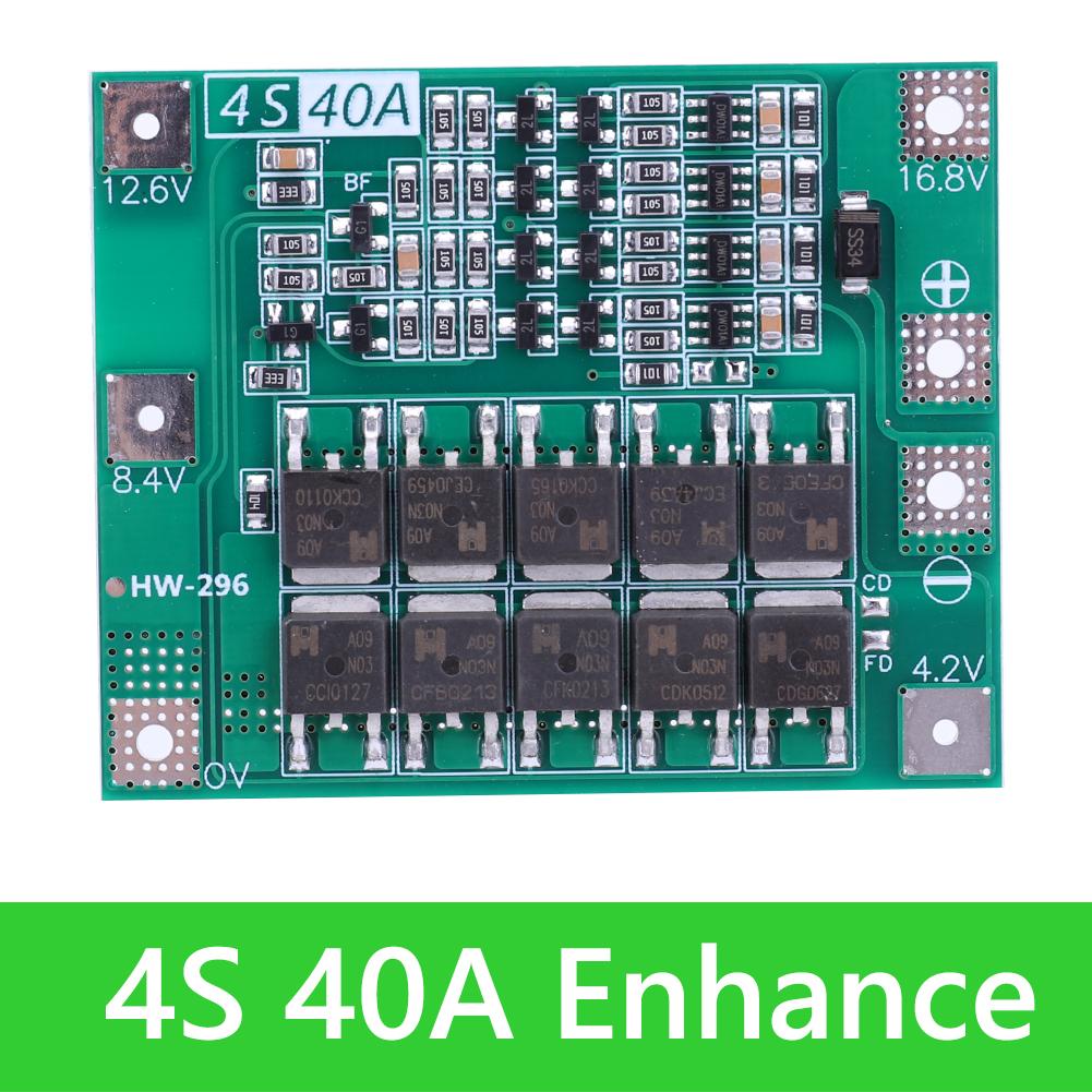 3S/4S 20A 40A 60A Li-ion Lithium Battery Charger Protection Board 18650 BMS Drill Motor 11.1V 12.6V/14.8V 16.8V Enhance/Balance