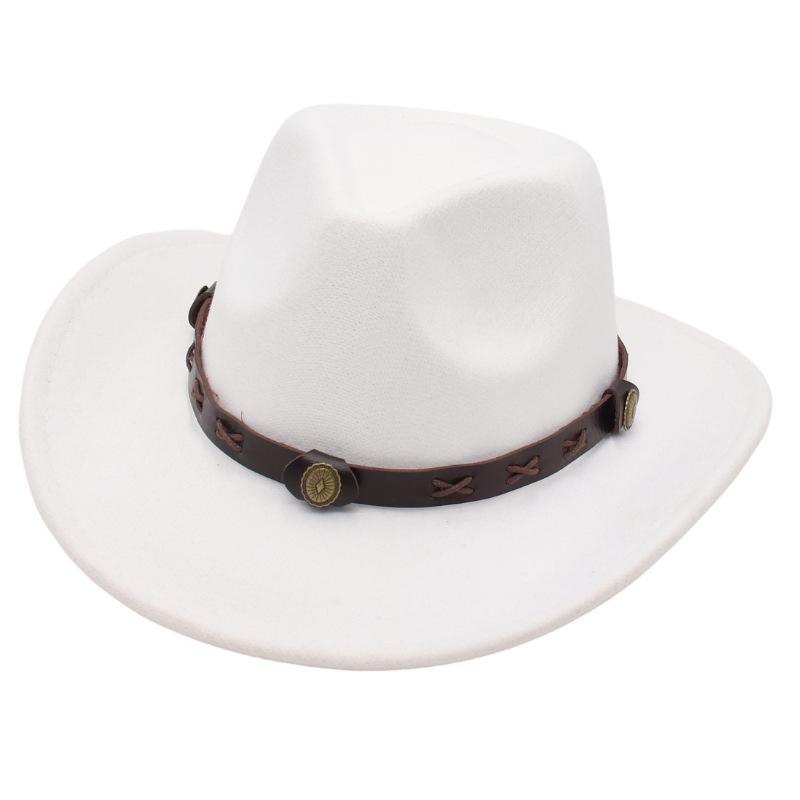 Metal Belt Top Hat Cowboy Hat Street Shot Jazz Hat Ancient Felt Hat Performance Antique Sun Hat Dance