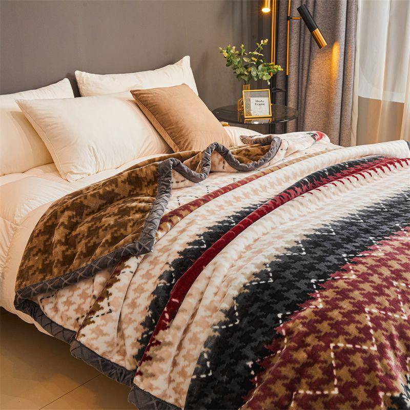 G5Z Thickened Raschel & Coral Flannel Winter Blanket for Dorms & Bedrooms
