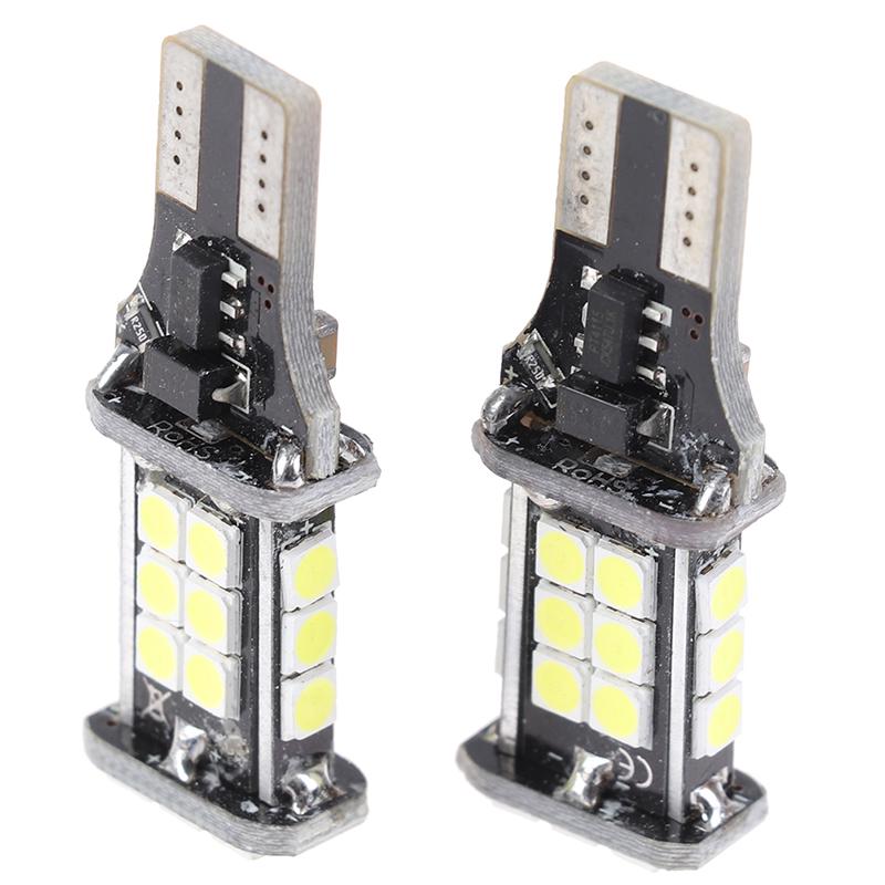2Pcs T15 W16W 24 SMD 3030 921 912 LED Car Backup Reverse Light Bulb White