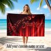 Music General Theme Beach Towel Personalized Custom Name & Text Soft Quick Dry Beach Towel for Swimming Travel
