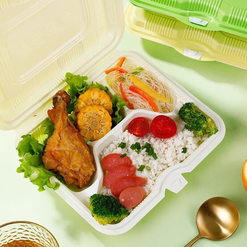 Disposable 4-Compartment Meal Boxes, 1000ml
