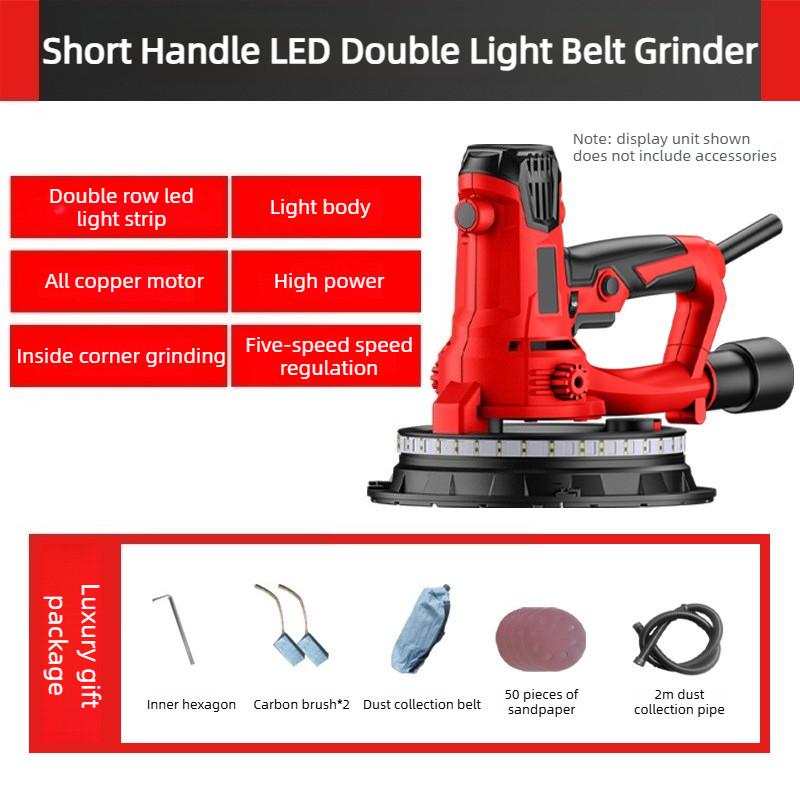 High Power Short Handle Sandpaper Machine Dust-free Wall Polishing Machine Handheld Electric Self-priming Wall Putty Polisher