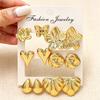European and American new high-end personality exaggerated CCB stud earrings women's creative retro circle earrings set pair