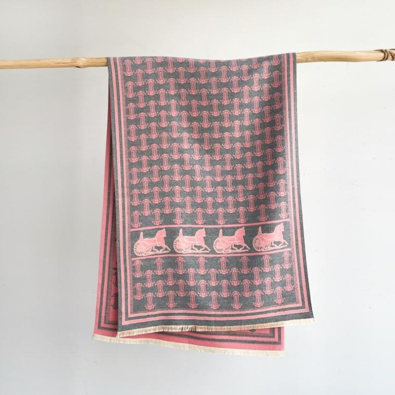 New simple versatile carriage scarf women's imitation cashmere thickened thermal air conditioner shawl double-sided fringed scarf