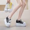 Super High Heel Lace-up Mesh Breathable Casual Shoes, New Beaded Round Head Solid Color Simple Trend In Summer 2025