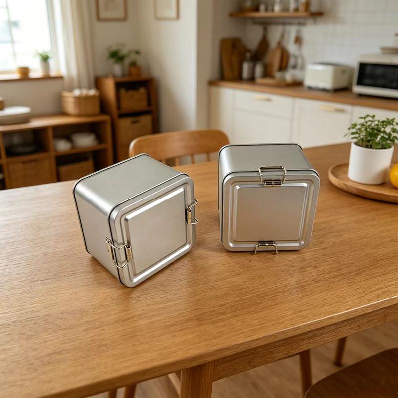 Square Portable Metal Tin Boxes Mini Sealed Storage For Candy Pills Coin Jewelry Home Organizer