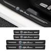 IZGZ4 Car Carbon fiber Door Sill Welcome Pedal Stickers For Alfa Romeo STELVIO Giulia 159 Giulietta 147 Mito 156 MTO Car Accessories