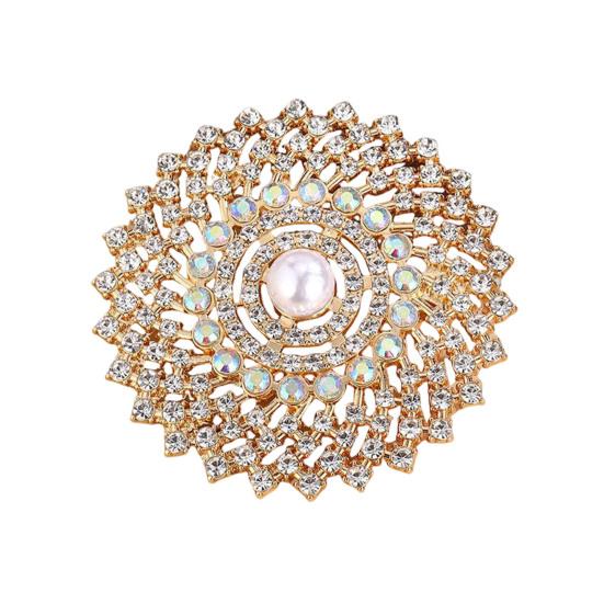 Sunflower Brooch Pin for Women, Rhinestones Inlaid Badge for Dress, Coat, Shawl, Decorative Collar Pin for Mother, Wedding