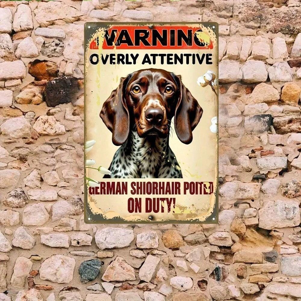 Vintage German Shorthair Pointer Metal Poster, Retro Wall Art for Home Bar Garage