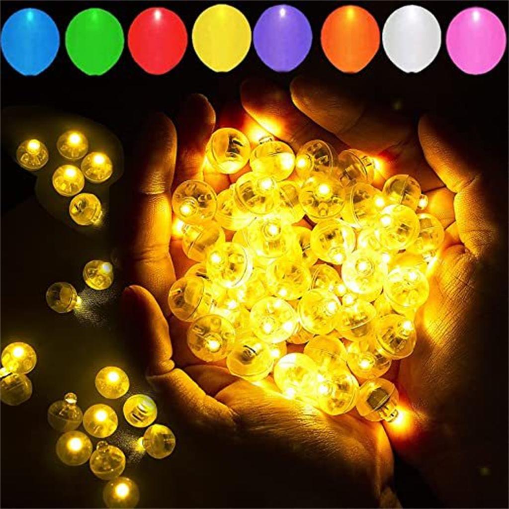 50pcs Lights,Long Standby Time Waterproof Light, Battery Powered,Round LED Ball Lamp For Latex Paper Party Wedding Festival D