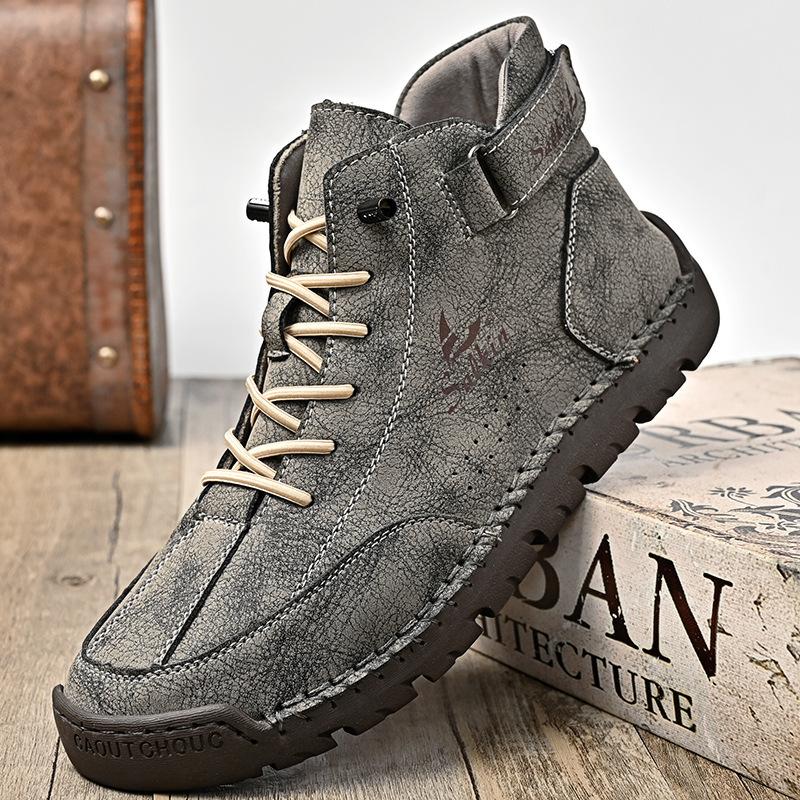 Handmade Leather Men's Boots Breathable Booties Casual Leather Shoes Man Outdoor Design Sneakers For Men Ankle Boots Boats