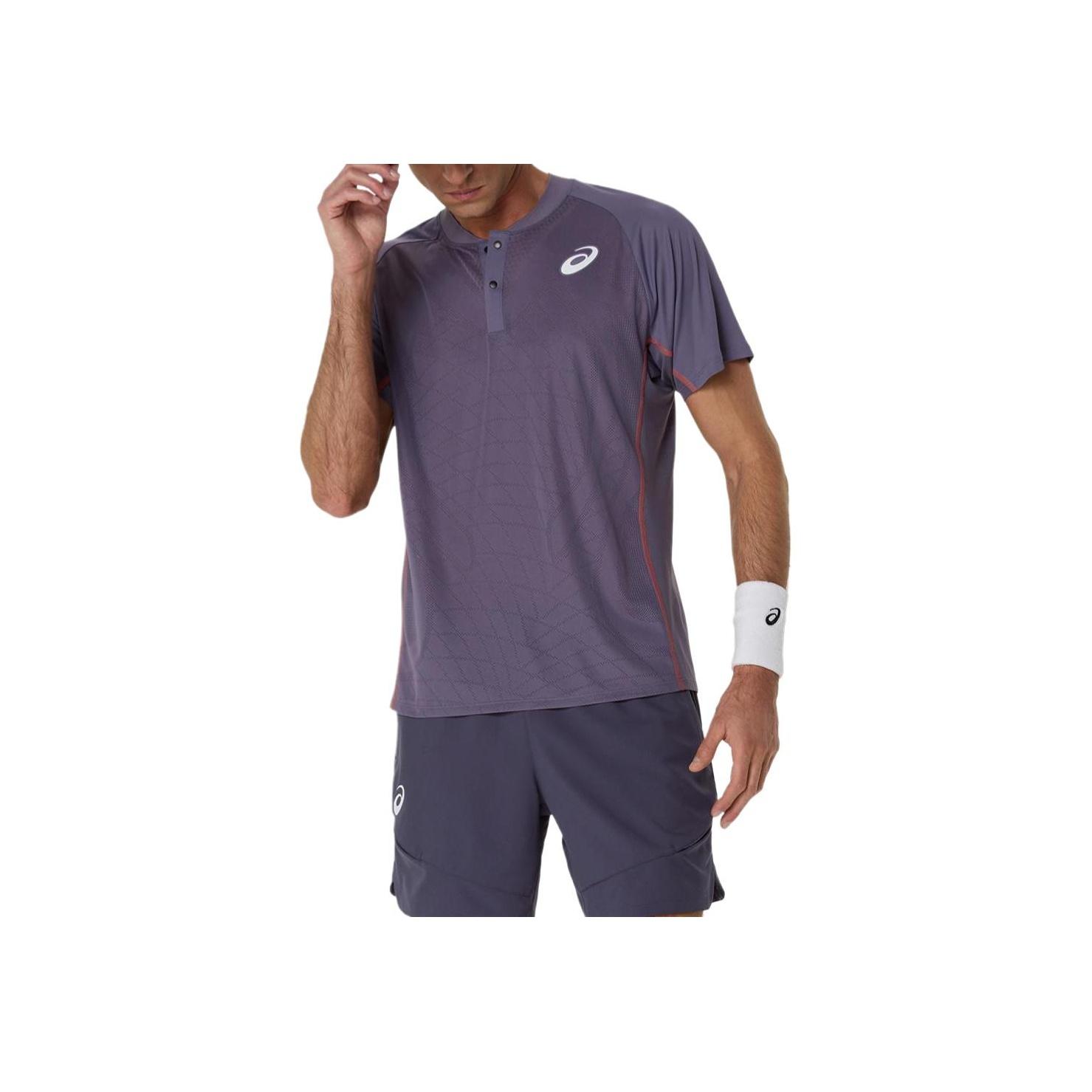 Asics Soft Comfortable Breathable Fitted Short Sleeve Polo Shirt Men tops Purple 2041A322-500 XXL