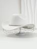 Cross-border Popular Women's Unique Sweet Top Hat Square Point Diamond Hat Chain with Rhinestone Tassel Suitable for Music Parties