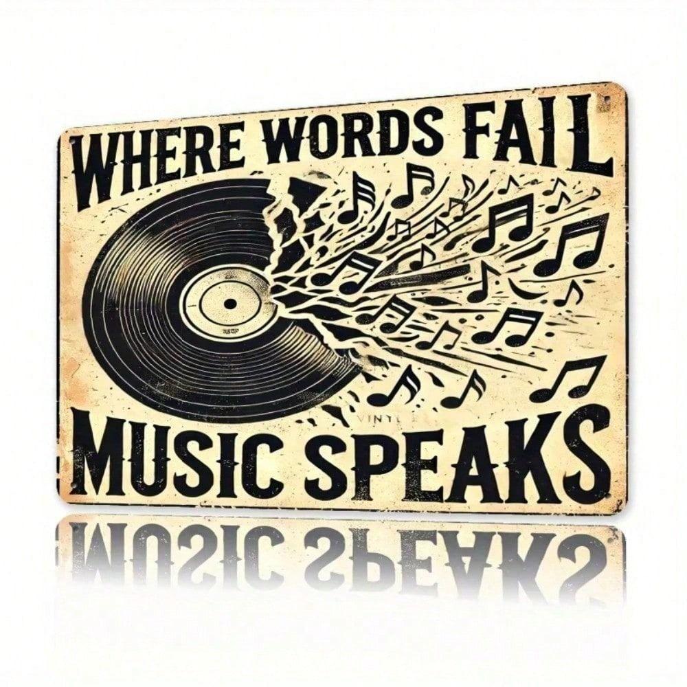 Vintage Metal Poster Musical Phrase for Bar Garage Wall Decor