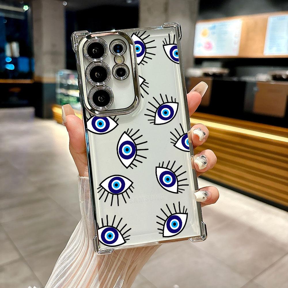The Evil Eye Blue Eyes Coque For Galaxy S26 Ultra Phone Case For Samsung S26 S25 S24 S23 S21 Ultra S20 FE S25 Plus 5G Soft Cover