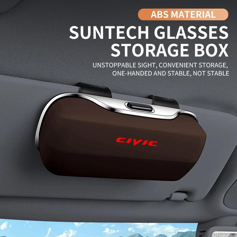 qwo1 Civic Car Eyewear Case Sunglasses Holder Sun Visor Storage Protective Frame Box for 8th 10th 11th Gen Glasses Clip 1qwo