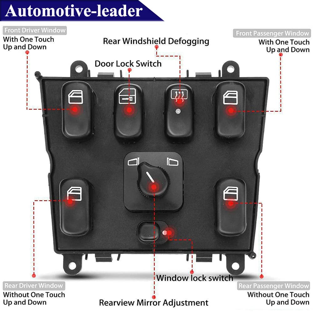 Power Window Switch Master Control Switch Replacement for 1998-2003 Mercedes Benz ML320 1999-2001 ML430 2002-2003 ML500 2000-2003 ML55 AMG 1638206610