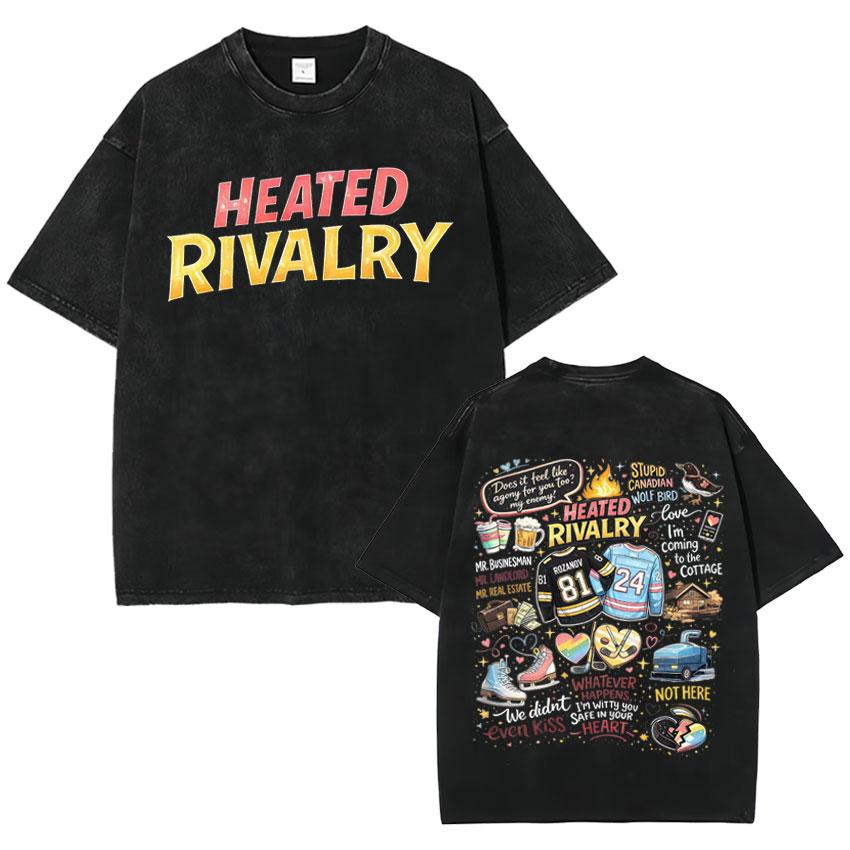 2026 Heated Rivalry Ilya Rozanov 81 Trendy Graphics T Shirt Vintage Washed Mens Oversized Cotton Crewneck Cozy Tshirt Teenagers