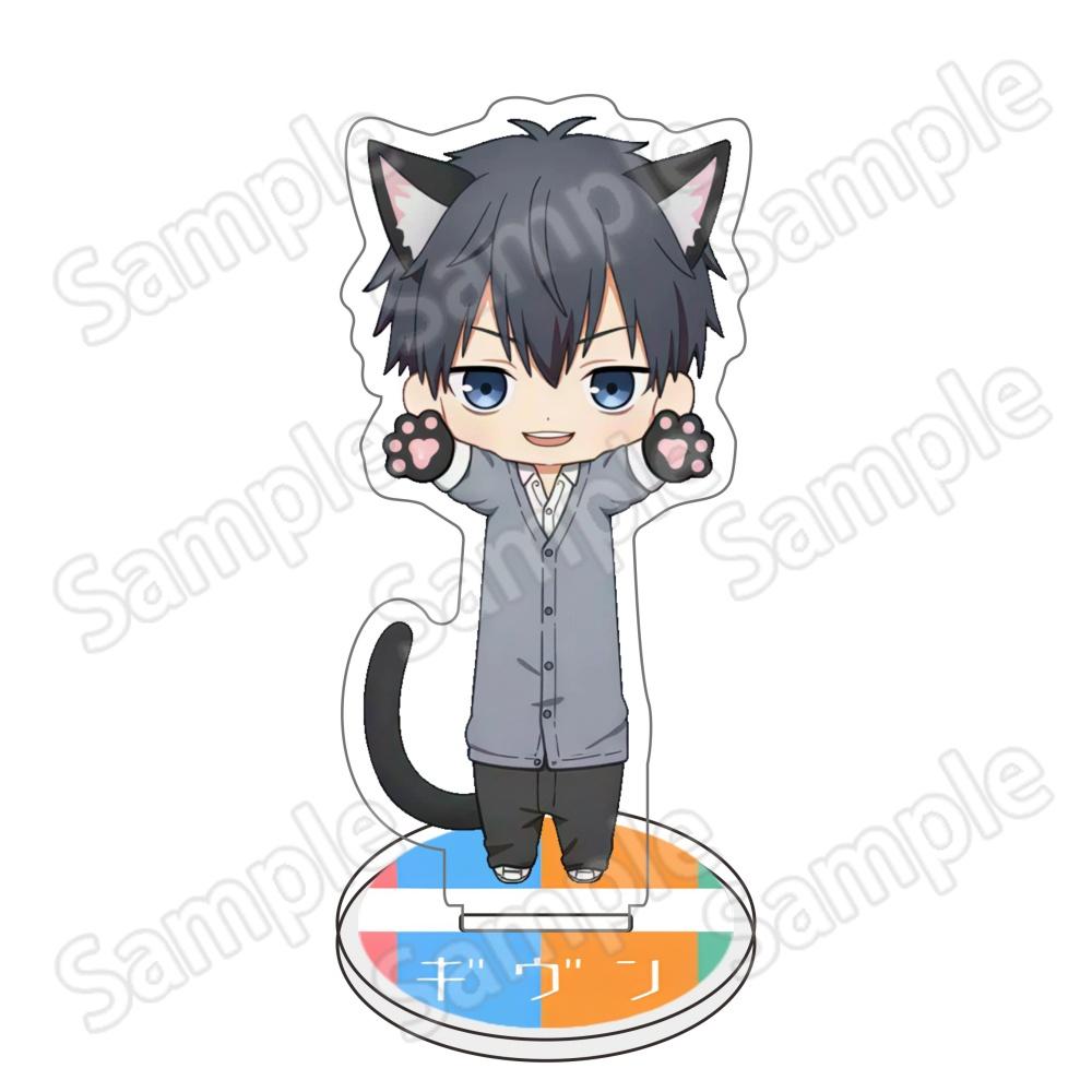 

BL Anime GIVEN Cat Ear Acrylic Stand 10cm Chibi Figure Mafuyu Sato Ritsuka Uenoyama Akihiko Kaji Desktop Decor Collectible Gift 10 cm