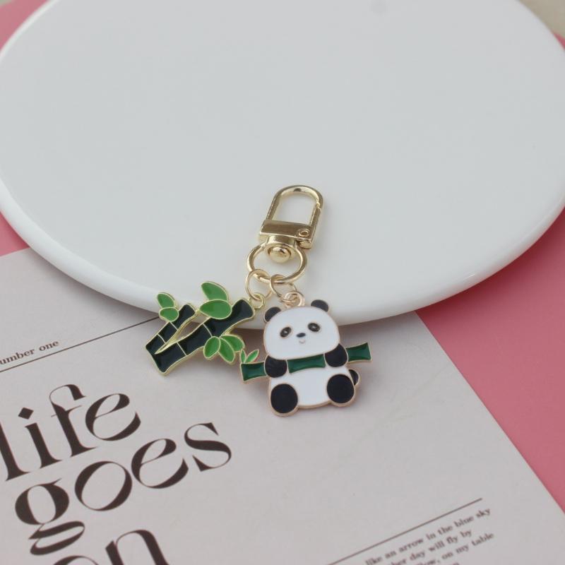 Cute Panda Keychain Metal Cartoon Style Bag Pendant for Collectible Souvenir