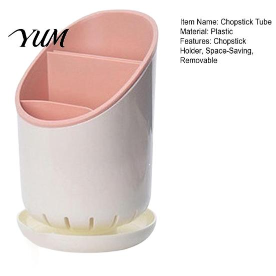 Chopstick Holder for Kitchen Countertop Multi-compartment Draining Holder, Plastic Utensil Organizer with Drain Tray, Compact Large Capacity Container