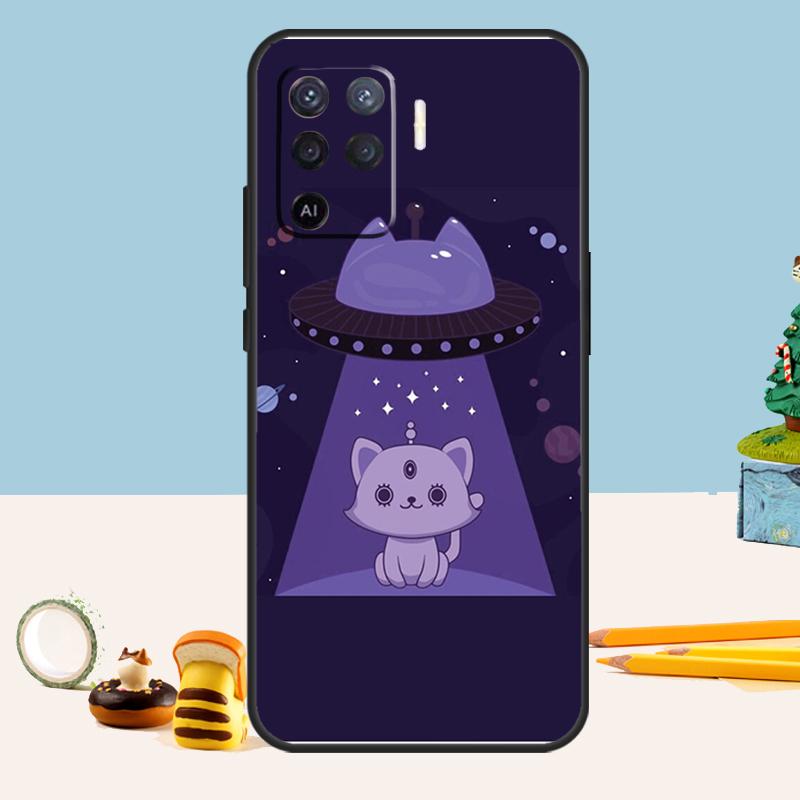 UFO Alien Cat universe Case For Oppo A5 A6 Pro A15 A16 A76 A96 A17 A57 A98 A58 A78 A18 A38 A54 A74 A94 A40 A60 A80