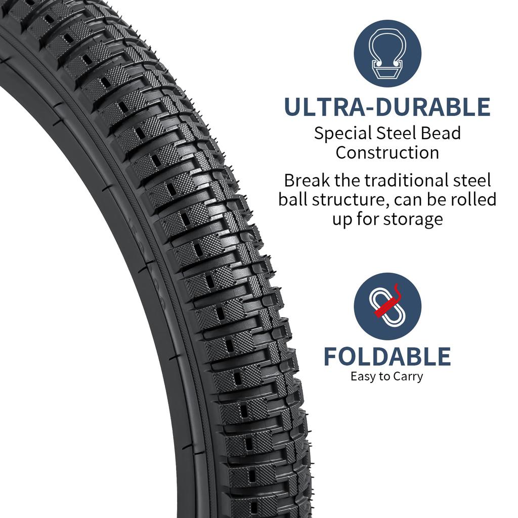 YunSCM Set of 2, 22x1.95 Tires, 22x1.95 53-457 Bicycle Tires + 22x1.75/2.25 Tubes with 32mm American Valves + Tire Lever, Y-226