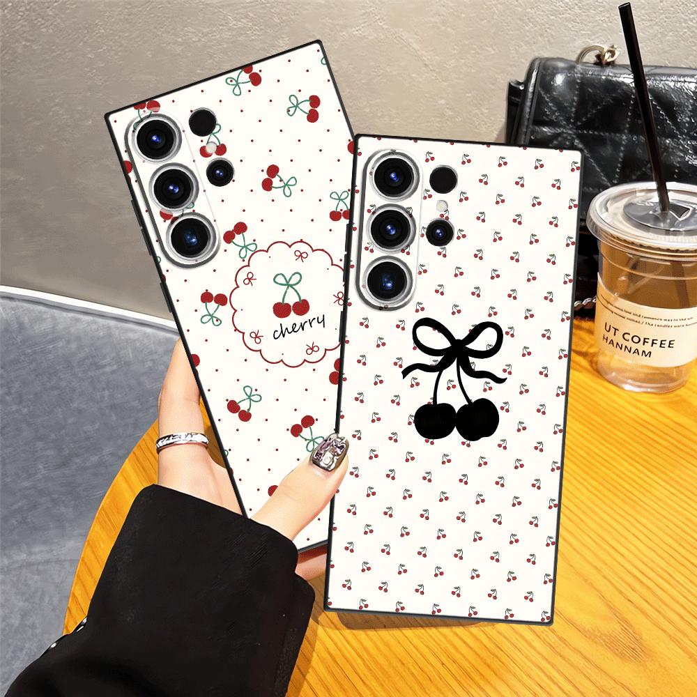 Funda Phone Cover Case for Samsung Galaxy S26 Ultra S20 Ultra S21 FE S23 S24 S25 Plus S10 S9 Note 20 8 9 10 Cartoon Cherry