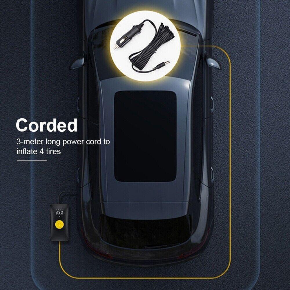 Tire Inflator Portable Air Compressor 120W 150PSI 4000mAh Cordless Air Pump with Pressure Gauge for Car Motorcycle Inflatable Bed