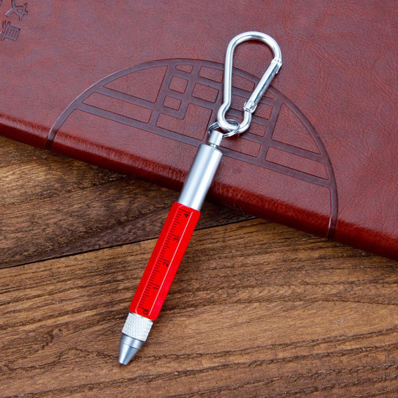 Multifunction Tool Pen Six-in-One Metal Pen Screwdriver Hexagonal Touch Screen Carabiner Small Scale
