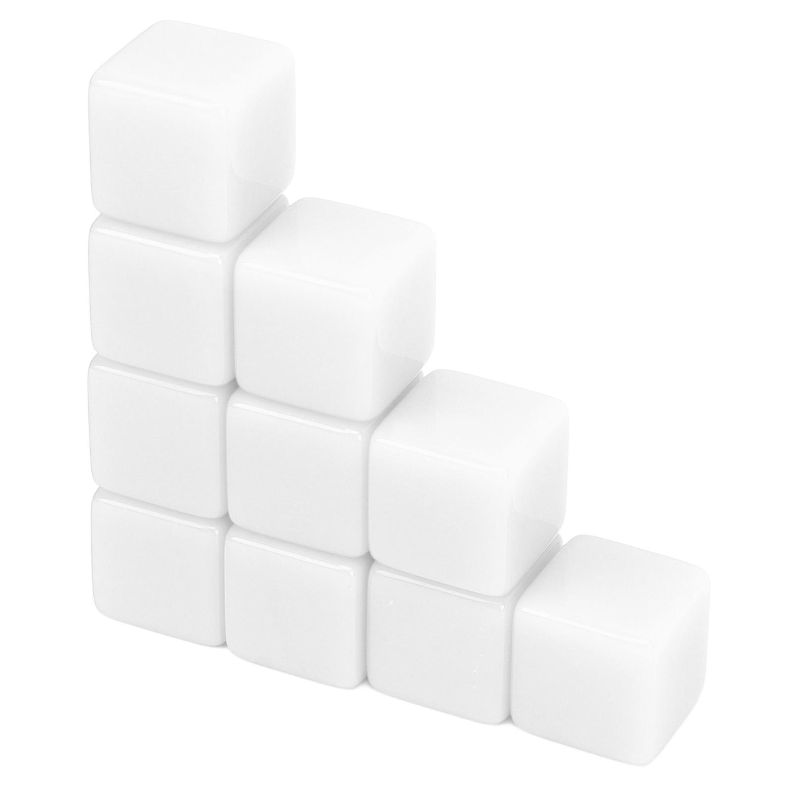 

30 Pcs 16mm Dice Set Six Sided Blank Dice Write On Cubes Game for Math Teaching Education White белый