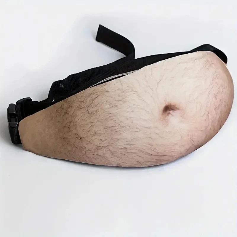 Funny Pop Dad Bod Money Belt Bag Womwn Travel Shoulder Bags Flesh Color Creative Fanny Pack Beer Fat Belly Bum Pouch Waist Bag 4680₽