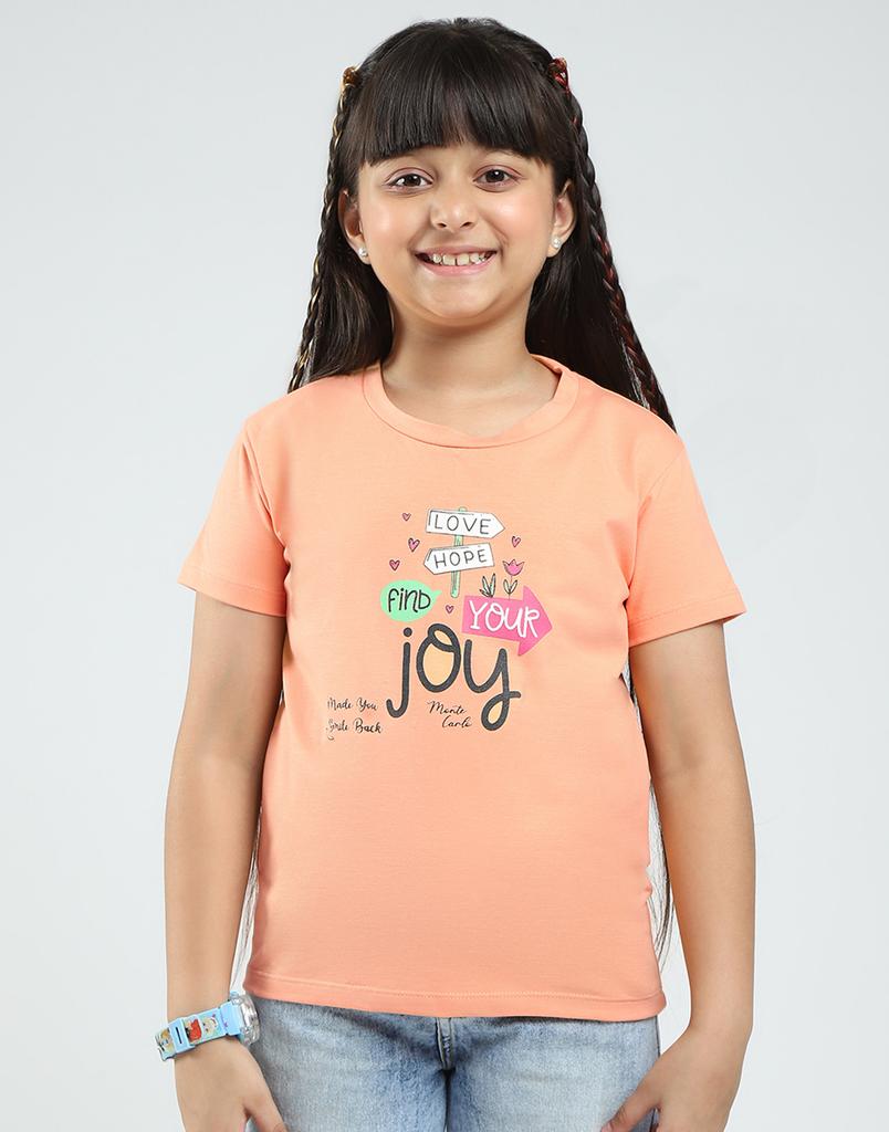 MONTE CARLO Mädchen bedrucktes Rundhals-Top (Packung mit 2)